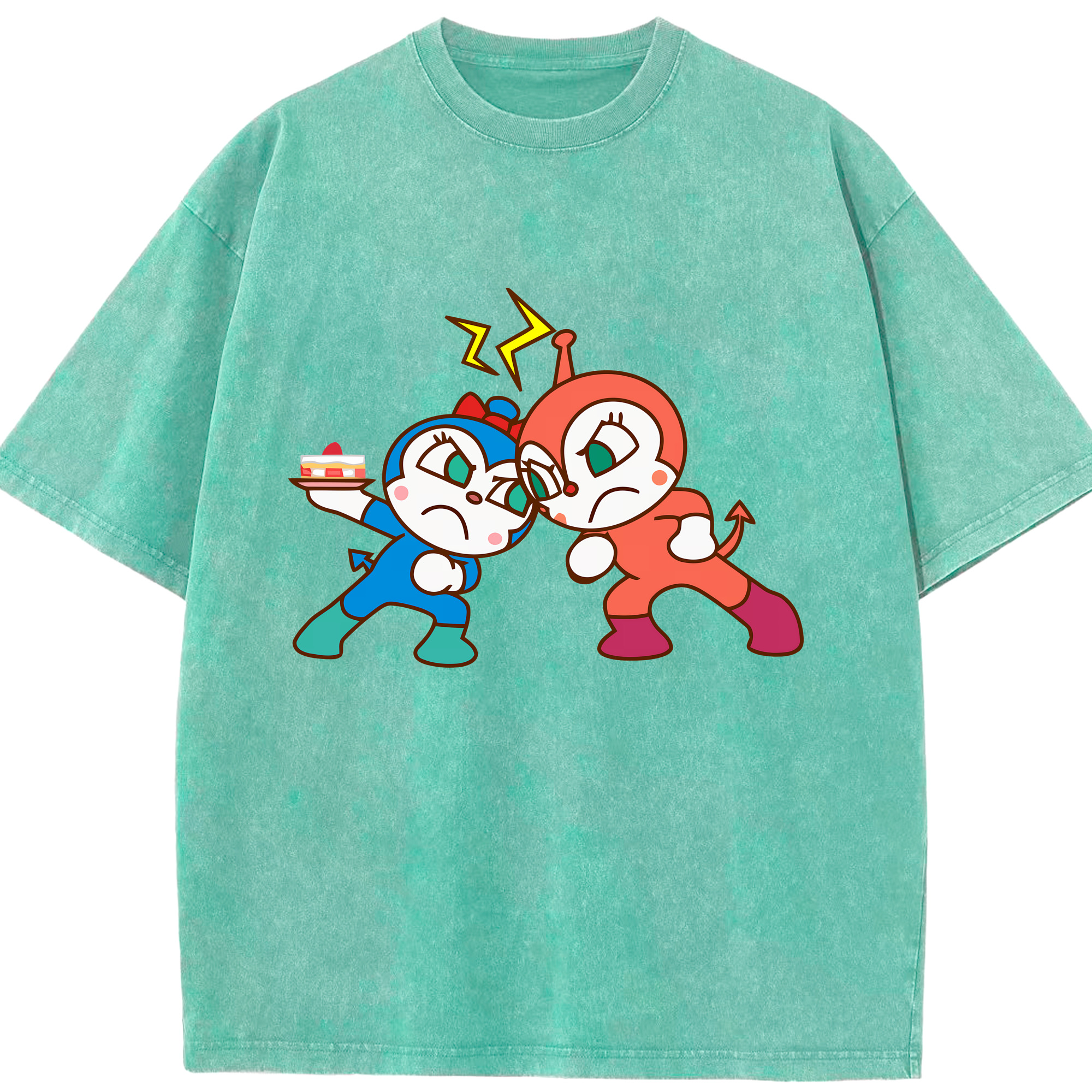 （画像用） アンパンマン Anpanman 綿100% ヴィンテージ風 半袖Tシャツ（フロントプリント）